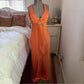 Orange Fashion Elegant Off Shoulder Exquisite Strap Long Satin Formal Ballkleid Abendkleid Partykleid nv3651