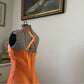 Orange Fashion Elegant Off Shoulder Exquisite Strap Long Satin Formal Ballkleid Abendkleid Partykleid nv3651