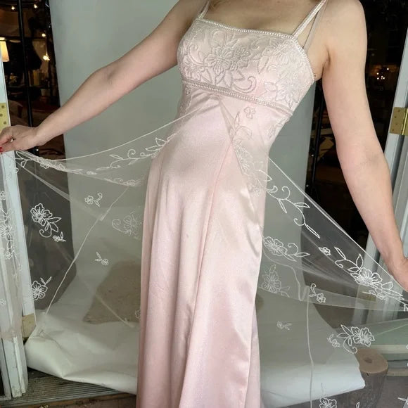 Robe de soirée longue en satin et tulle, rose brillant, à la mode, avec perles exquises, robe de bal, robe de soirée, robe de bal, nv3750