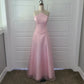 Pink Fashion Embroidered Strap Long Satin Prom Dress Evening Dress Party Dress nv3639