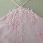 Pink Fashion Embroidered Strap Long Satin Prom Dress Evening Dress Party Dress nv3639
