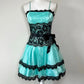 Robe de soirée courte en dentelle vintage bleue, robe d'anniversaire nv4492