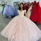Rosa wunderschöne Applikation süße lange Tüll elegante Ballkleid formelles Kleid Coming of Age Zeremonie Kleid nv96