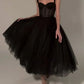Schwarzes, modisches, herzförmiger Ausschnitt, langer Tüll, Ballkleid für Teenager, formelles Kleid aus Tüll, Abendkleid, Abschlussfeier, NV119