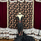 Schwarzes, florales, perlenbesetztes, langes Meerjungfrau-Ballkleid mit Fischschwanz-Ausschnitt, Abendkleid für Quinceanera, NV4641
