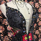 Schwarzes, florales, perlenbesetztes, langes Meerjungfrau-Ballkleid mit Fischschwanz-Ausschnitt, Abendkleid für Quinceanera, NV4641