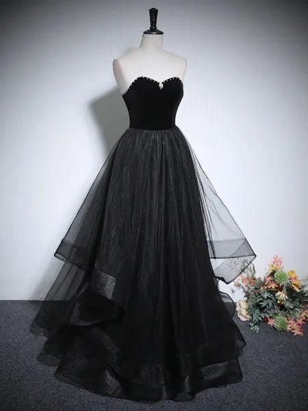 Robe de bal noire chic et magnifique en perles et strass, coupe trapèze/princesse, col haut, sans manches, dos nu, longueur au sol/longue, robe de soirée formelle, nv2643