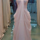 Robe de soirée rose élégante à épaules dénudées et à volants, longueur au sol, décolleté en cœur, robe de bal rose, longueur au sol, nv2052