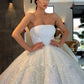 Glitzerndes trägerloses Ballkleid Brautkleider Glitzerndes Brautkleid nv387