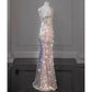 pink gorgeous sparkling pretty mermaid ball gown with detachable bow long elegant sequin formal prom dress eveng Dress Party Dress nv3725