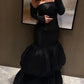 Robe de soirée longue noire sexy sirène nv2044