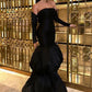 Robe de soirée longue noire sexy sirène nv2044