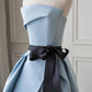 Blue Strapless Elegant Satin Long Ball Gown Evening Dress nv3187