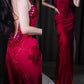 Rosa Blumen Pailletten Lange Chiffon Ballkleid Abendkleid Partykleid nv5129