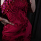 Rosa Blumen Pailletten Lange Chiffon Ballkleid Abendkleid Partykleid nv5129