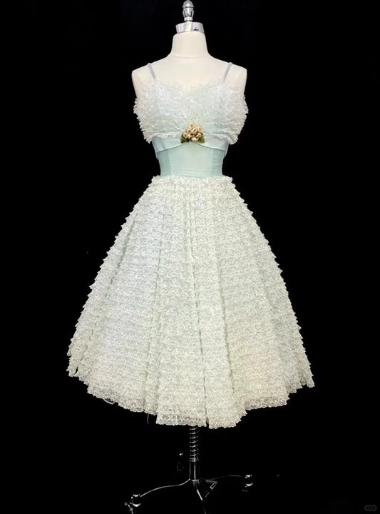 Robe de bal courte bleue en mousseline de soie, robe d'anniversaire, nv4414