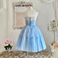 Robe Tutu bleue douce et mignonne avec une fleur violette autour de la taille, jupe trapèze, robe de bal mi-longue/courte, robe de soirée, robe de cérémonie pour adulte, robe d'anniversaire, robe de bal nv4097