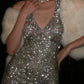 Silver Halter Deep V Sequin Mermaid Evening Gown - Custom Size/Color Formal Dress  NV6542