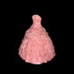 Pink rhinestone elegant long tulle ball gown evening dress nv4921