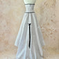 Robe de soirée en mousseline de soie, robe de bal, robe de cérémonie, anniversaire, adulte, robe de soirée, robe trapèze, jupe trapèze, nœud papillon, longue, longueur au sol, noir et blanc, à pois, rétro, NV4092