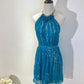 ✨Hübsches, kurzes Chiffon-Heimkehrkleid, Partykleid, Blau, NV5432