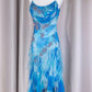 Robe de soirée longue en mousseline de soie à perles bleues nv5128