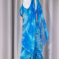 Robe de soirée longue en mousseline de soie à perles bleues nv5128