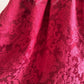 Robe de soirée longue en satin rose rétro élégante à motif floral camélia rouge, robe de bal exquise en dentelle, robe de soirée nv4099