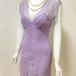 Charmante robe de bal courte en mousseline de soie vintage violette nv5436