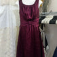 Robe de soirée courte en satin bordeaux vintage, robe de soirée d'anniversaire nv5088