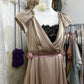 Champagner Vintage kurzes Satin Homecoming-Kleid Geburtstagspartykleid NV5092