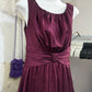 Robe de soirée courte en satin bordeaux vintage, robe de soirée d'anniversaire nv5088
