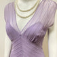 Charmante robe de bal courte en mousseline de soie vintage violette nv5436