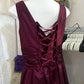 Robe de soirée courte en satin bordeaux vintage, robe de soirée d'anniversaire nv5088
