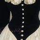 Ivory vintage rose long satin velvet ball gown nv4996