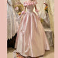 Pink Elegant Sweet Exquisite Vintage Floral Long Satin Ball Gown Evening Gown Party Dress Wedding Dress nv4144