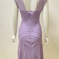 Charmante robe de bal courte en mousseline de soie vintage violette nv5436