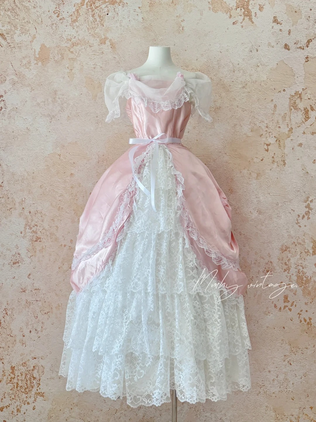 Robe de princesse rose rétro élégante en dentelle, robe longue de cérémonie pour adulte, robe d'anniversaire, robe de bal, robe de soirée nv4094