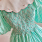 Robe de soirée courte en mousseline de soie, col babydoll et manches bouffantes, brodée de petites roses, style vintage élégant, robe de bal, robe de soirée, robe de bal, robe de demoiselle d'honneur ...