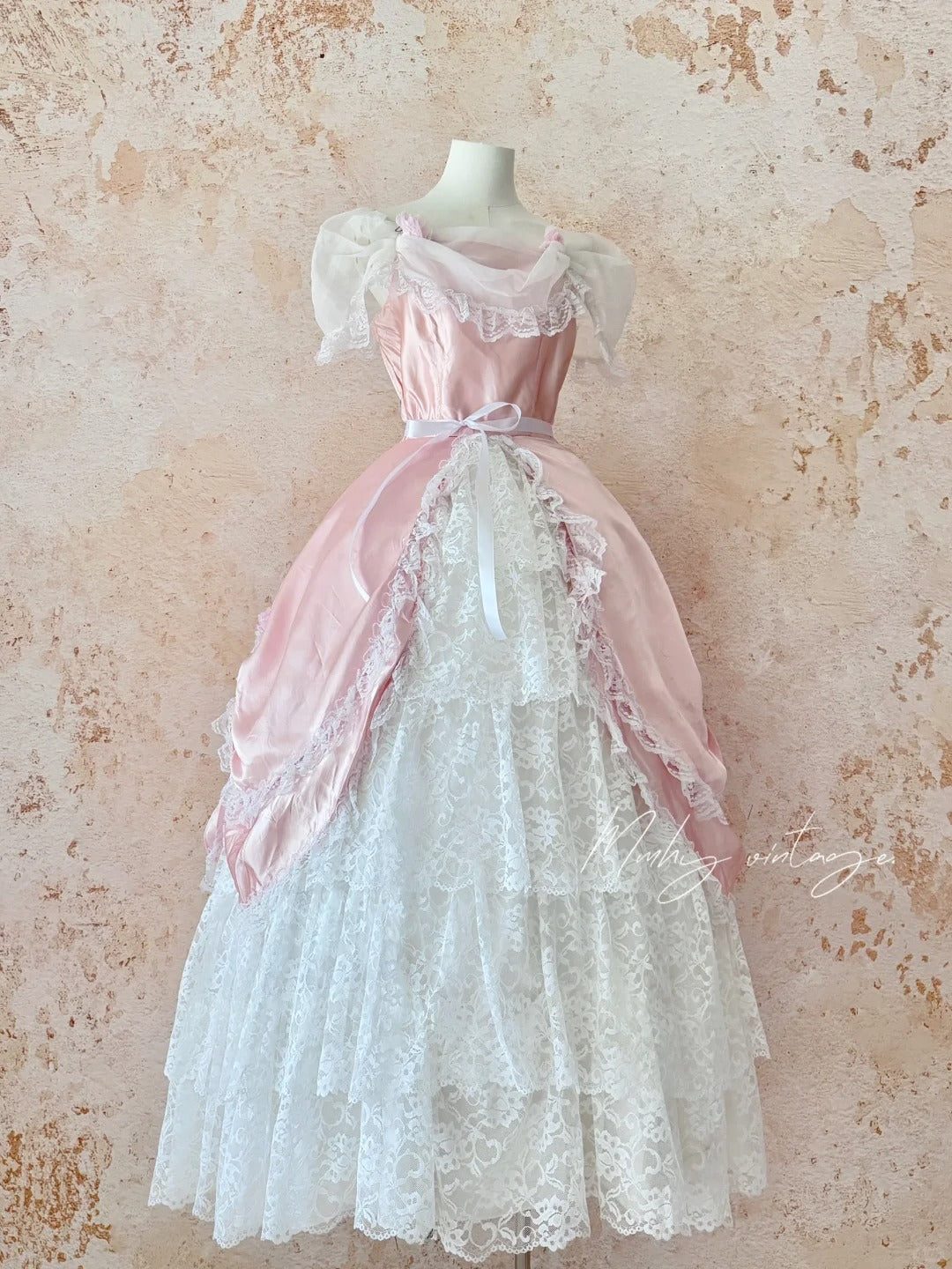 Robe de princesse rose rétro élégante en dentelle, robe longue de cérémonie pour adulte, robe d'anniversaire, robe de bal, robe de soirée nv4094