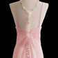 Robe de soirée élégante rose à bretelles, longue, style sirène, jupe queue de poisson, en mousseline, longueur au sol, traîne, robe de bal, robe de demoiselle d'honneur, robe de bal, nv3865