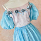Robe de princesse rétro à volants et manches bouffantes, style gâteau, rose bleu glacé, style mignon, jupe longue en tulle et mousseline, robe de soirée, robe de cérémonie, d'anniversaire, pour adulte, nv4091