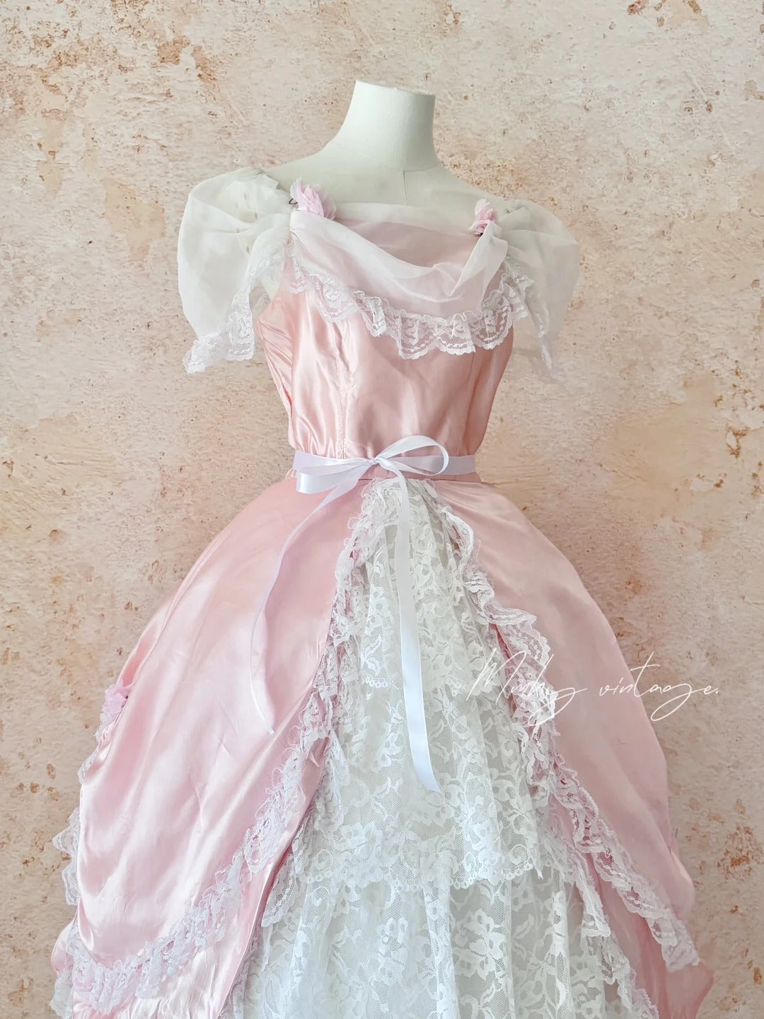 Robe de princesse rose rétro élégante en dentelle, robe longue de cérémonie pour adulte, robe d'anniversaire, robe de bal, robe de soirée nv4094