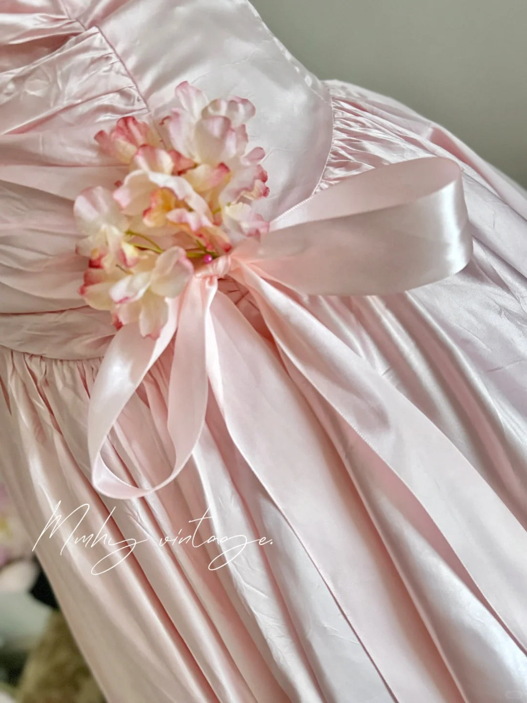 Robe de bal de promo, robe de soirée, robe de fête d'anniversaire, robe de bal, robe de mariée, robe de Quinceanera, robe A-jupe élégante, rose pâle, rétro, à paillettes, mi-longue/courte, en satin, nv4101