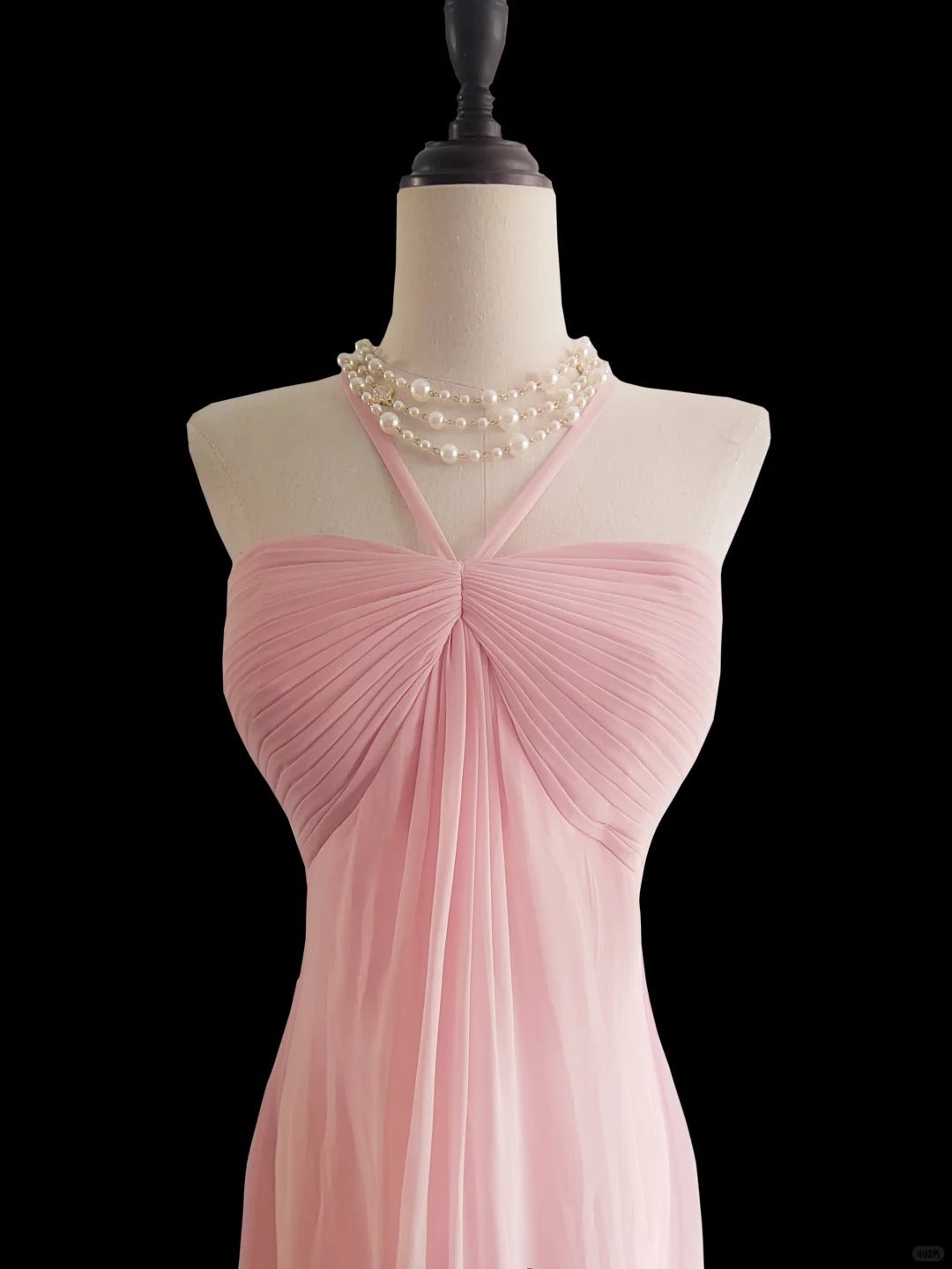 Rosa elegantes langes Chiffon-Ballkleid im Meerjungfrauenstil, NV5221