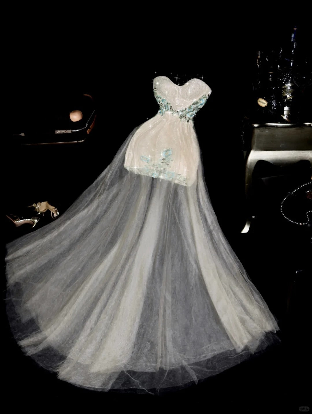 Robe de soirée longue/courte en tulle, robe de bal, robe de soirée ...