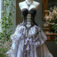 Lila Spitzenschleife kurzes/mittellanges Homecoming-Kleid Ballkleid Abendkleid Geburtstagspartykleid nv4714