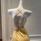NiceVestidos - Robe de soirée longue à bretelles jaunes, robe de bal Hoco NV5487