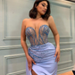 Nouvelles robes de bal sexy à paillettes violet clair décontractées d'été nv3