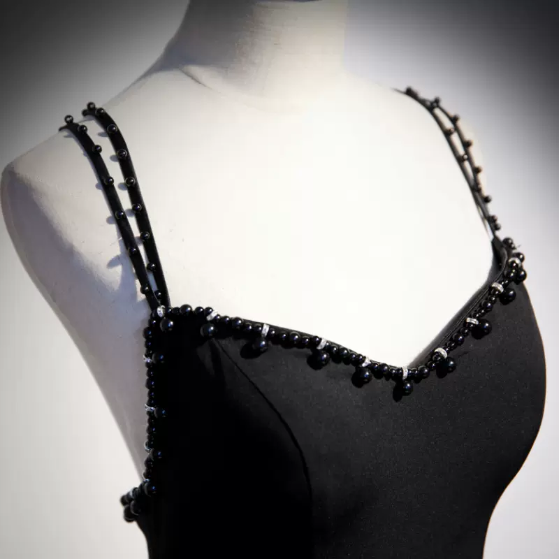 Schwarzes langes Ballkleid aus Tüll, Abendkleid, NV54